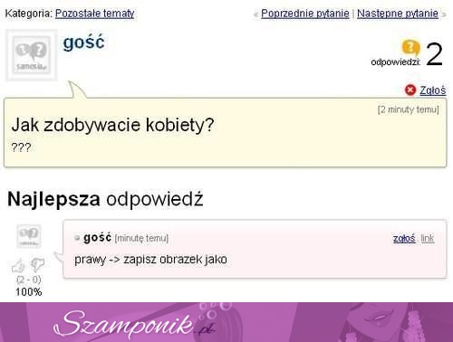 Zapytał jak zdobyć kobietę, ZOBACZ co mu odpisał, haha dobry koleś! :D