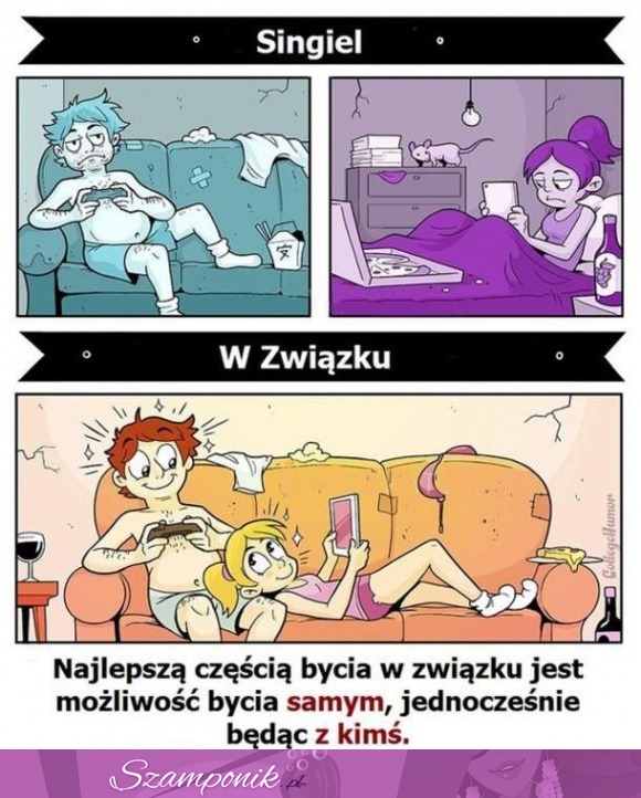 Zobacz dlaczego lubimy zwązki Singiel VS W związku! :)