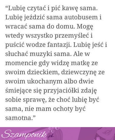 Lubię sama...