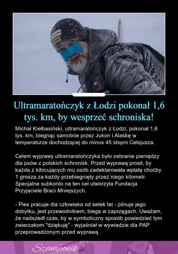Ultramaratończyk z Łodzi pokonał 1,6 tys. km, by wesprzeć schroniska!