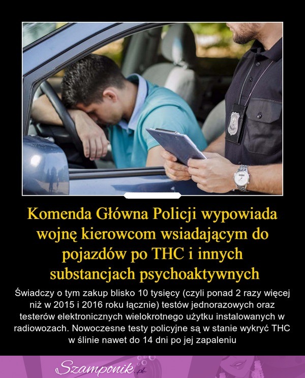 Komenda Główna Policji wypowiada wojnę kierowcom wsiadającym do pojazdów po THC...