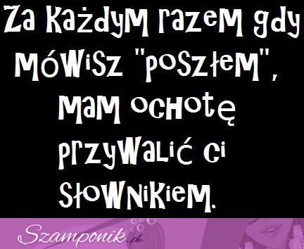 Mam ochotę przywalić Ci słownikiem