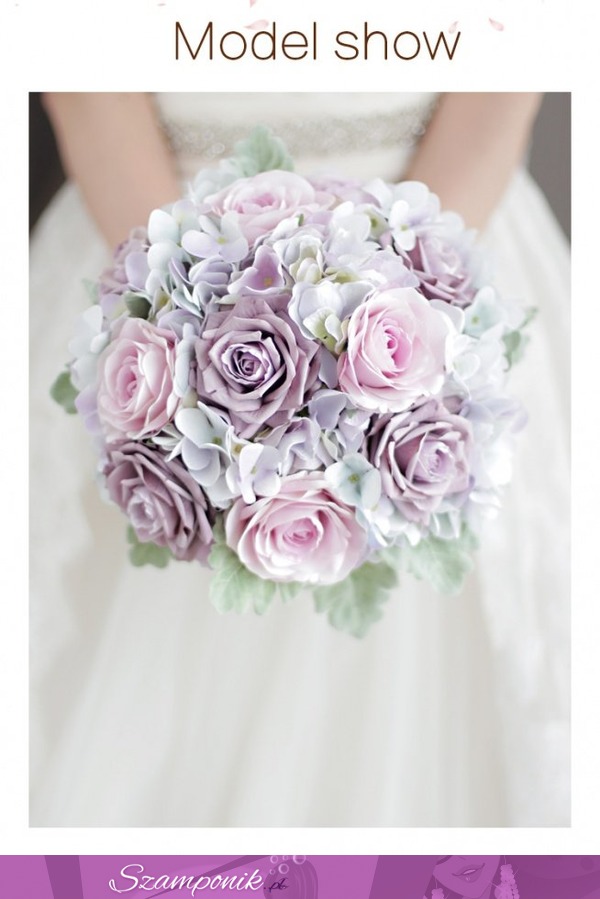 Bukiet ślubny ze sztucznych kwiatów