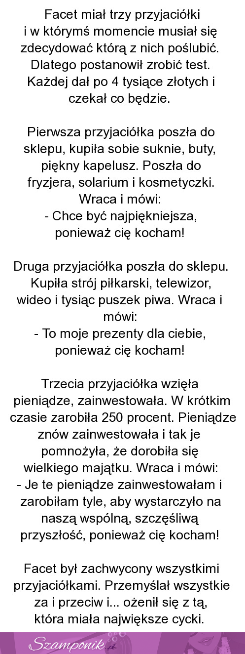 Facet miał trzy przyjaciółki i musiał zdecydować się na jedną. Zobacz którą wybrał...