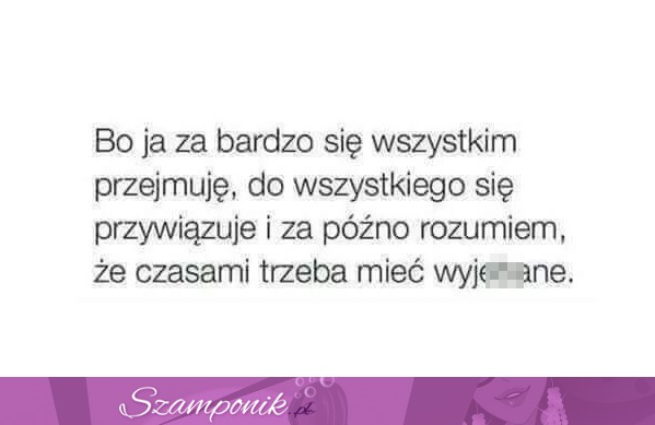 Bo ja za bardzo się wszystkim przejmuję