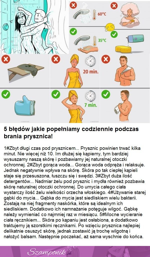 5 błędów jakie popełniamy codziennie podczas brania prysznica!