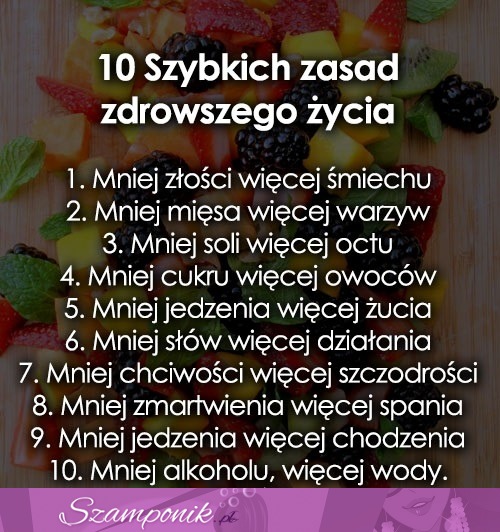 10 zasad zdrowszego życia