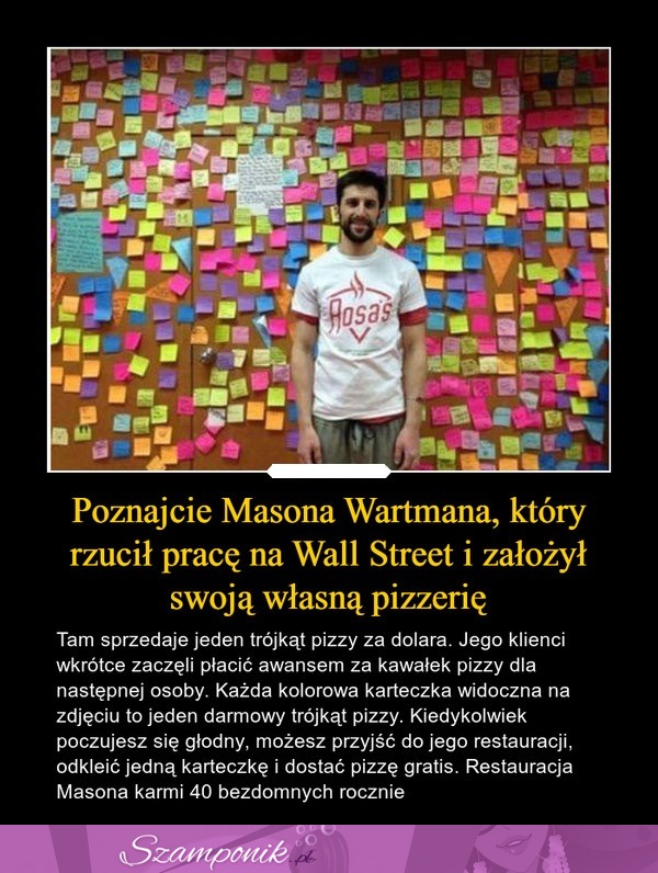 Poznajcie Masona Wartmana, który rzucił pracę na Wall Street i założył swoją własną pizzerię