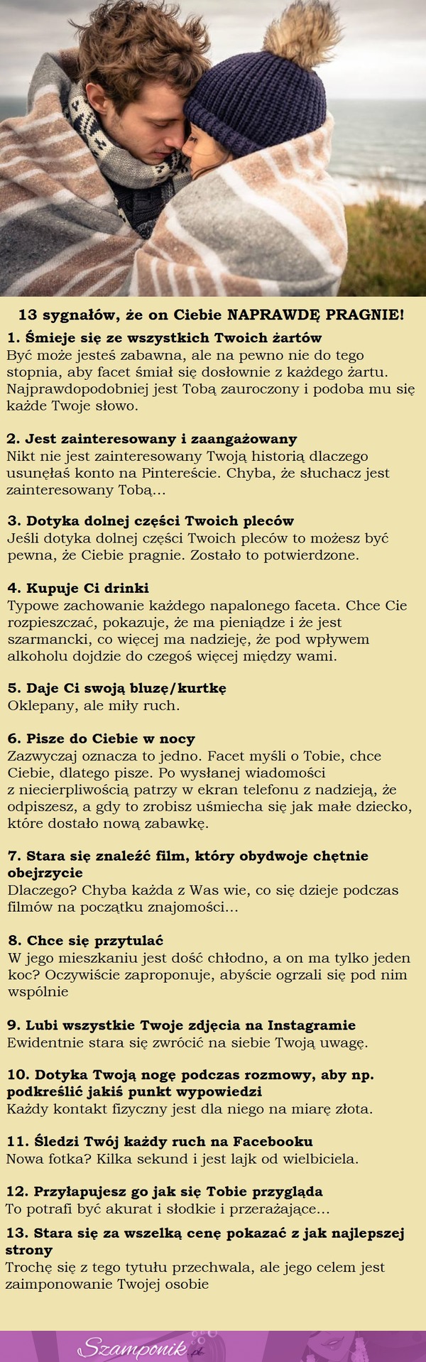 13 sygnałów, że on Ciebie naprawdę PRAGNIE!