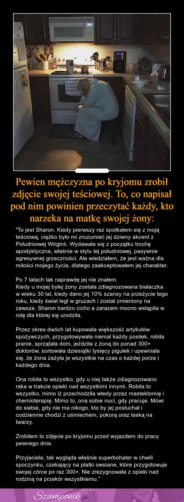 Pewien mężczyzna po kryjomu zrobił zdjęcie swojej teściowej. ZOBACZ, co pod nim napisał!