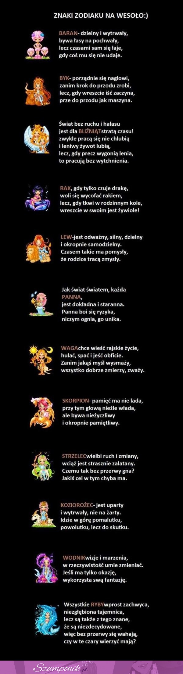 Znaki zodiaku na WESOŁO!  A jaki jest Twój znak , MOCNE