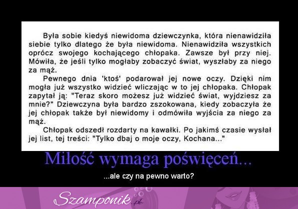 Miłość wymaga poświęceń