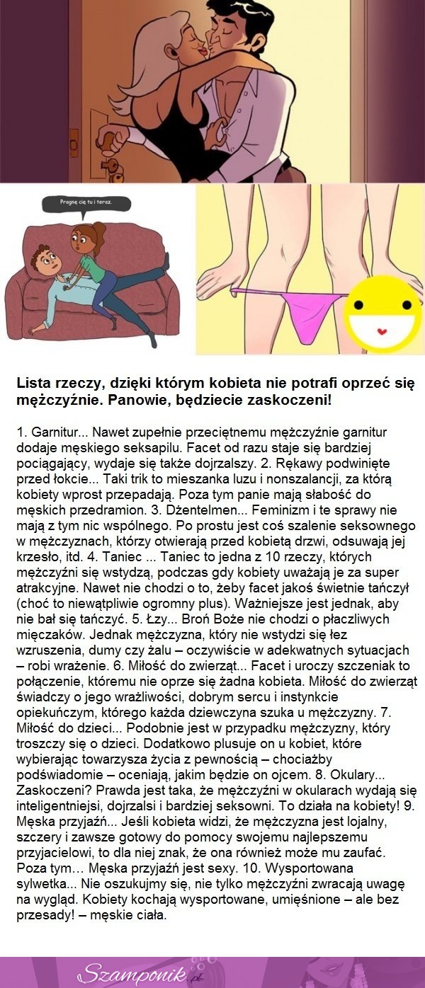 Lista rzeczy, dzięki którym kobieta nie potrafi oprzeć się mężczyźnie!