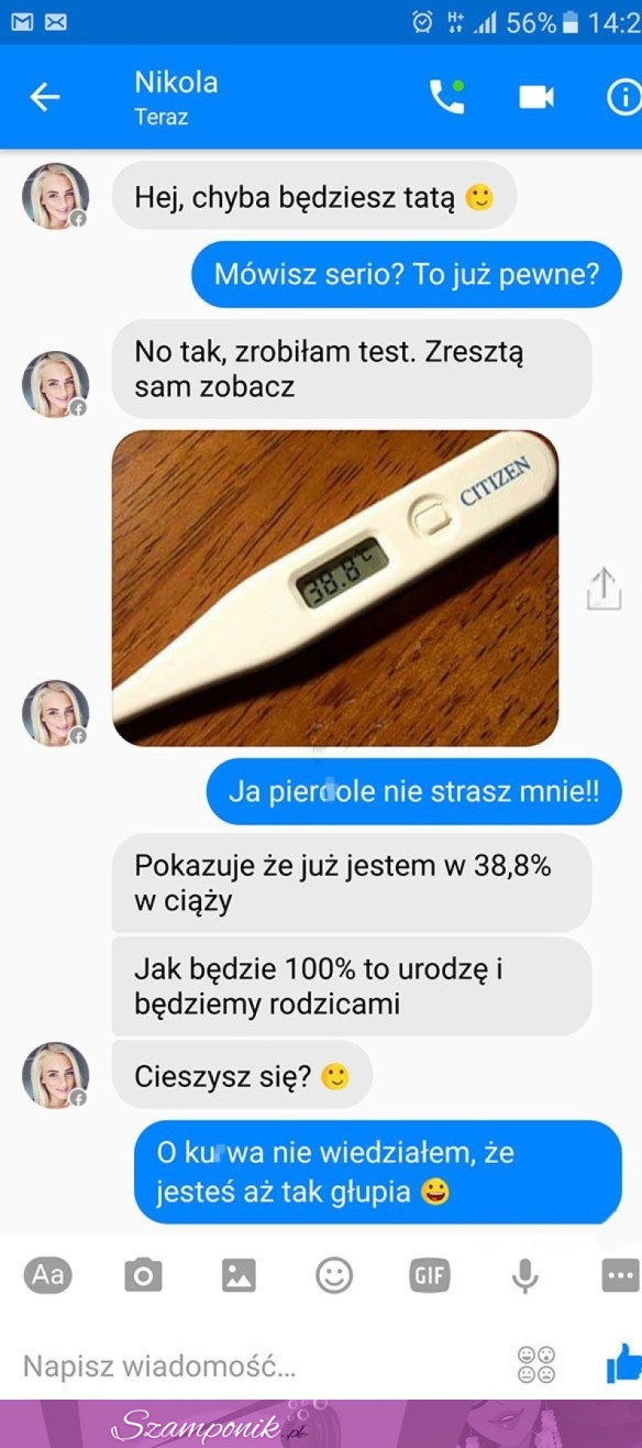 Nowoczesny test ciążowy podawany w procentach! ;D