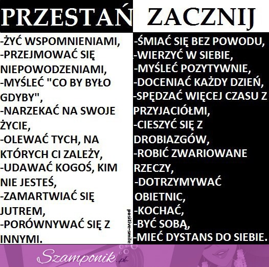 Przestań vs. Zacznij!