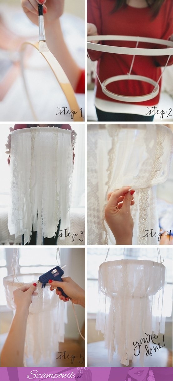 DIY- piękny żyrandol z tkanin! Zrób do swojego pokoju ;)