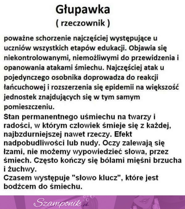 Co to jest głupawka? Poważne schorzenie najczęściej występuje u ... ;D Też na nią chorujesz?