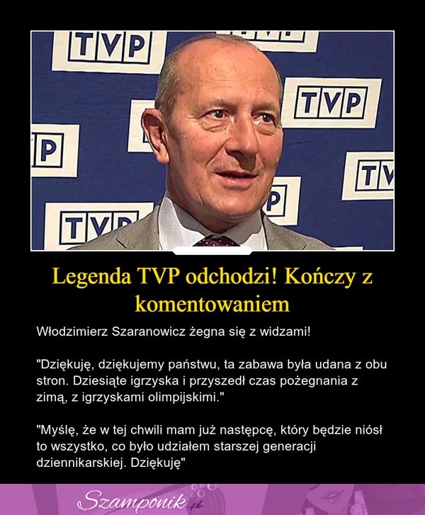 Legenda TVP odchodzi! Kończy z komentowaniem...