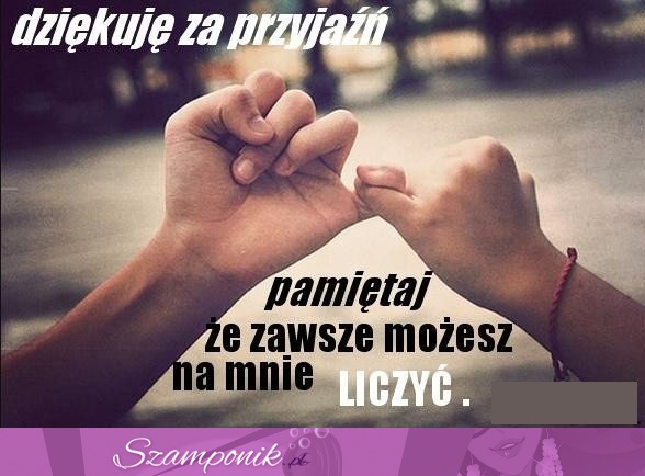 Dziękuje za przyjaźń