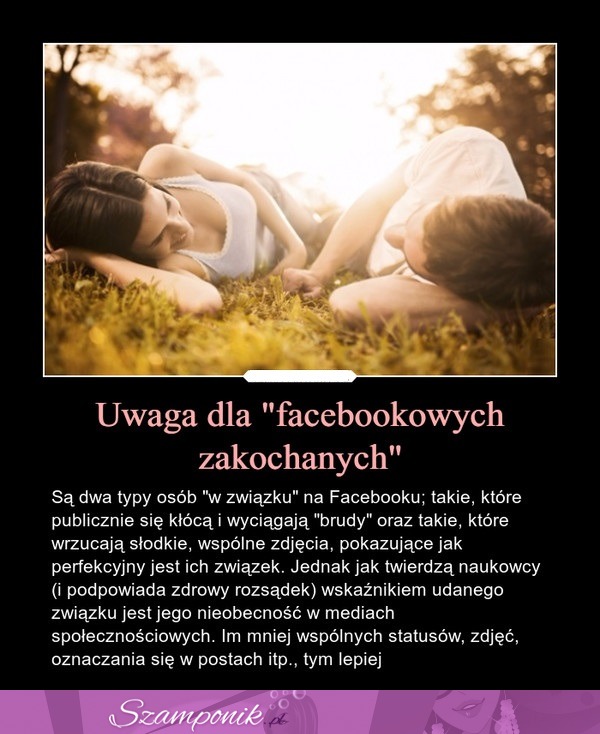 Uwaga dla "facebookowych zakochanych"