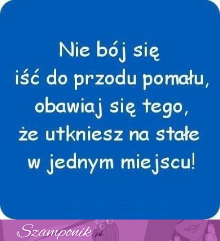 Nie bój się iść do przodu pomału