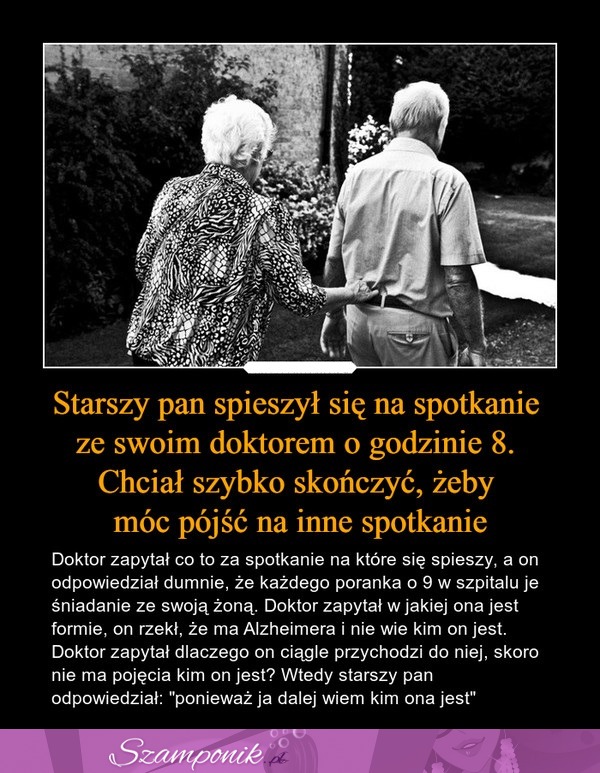 Wzruszająca historia pewnego staruszka i jego chorej żony!