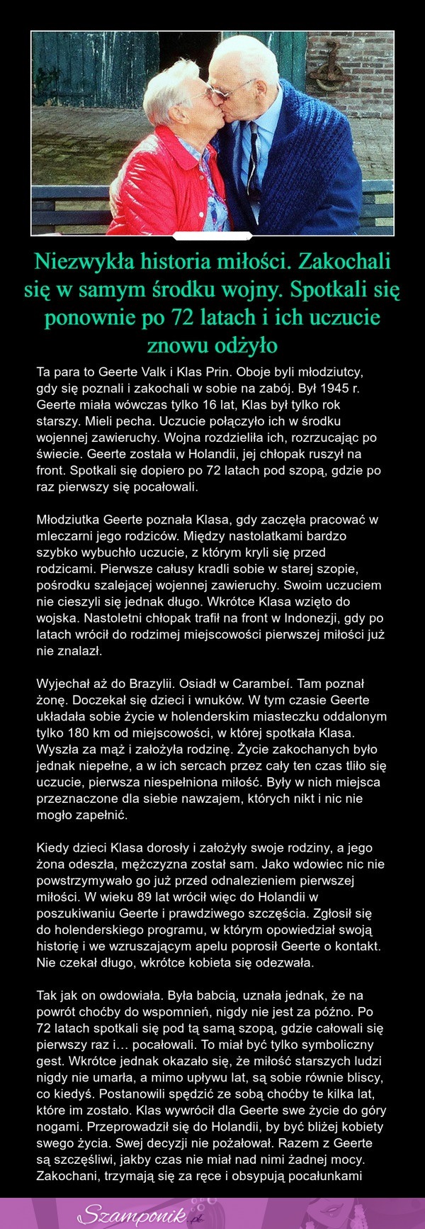 Niezwykła historia miłości pewnych staruszków...