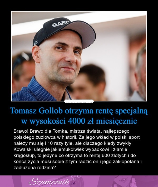 Tomasz Gollob otrzyma rentę specjalną w wysokości 4000 zł miesięcznie!