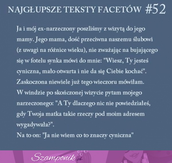 Najgłupsze teksty facetów