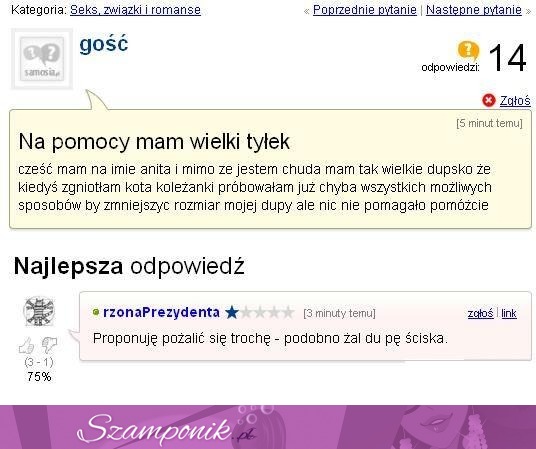 Ma problem z pewną częścią ciała- jest wielka! Co powinna zrobić?