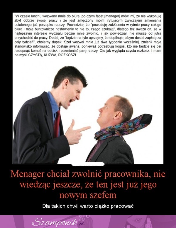 Dla takich chwil WARTO ciężko pracować. Manager chciał ZWOLNIĆ pracownika...