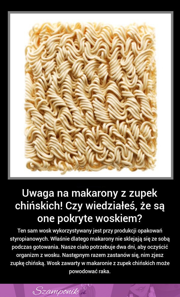 UWAGA na MAKARON z zupek CHIŃSKICH! Tego o nich nie wiedziałeś! SZOK!