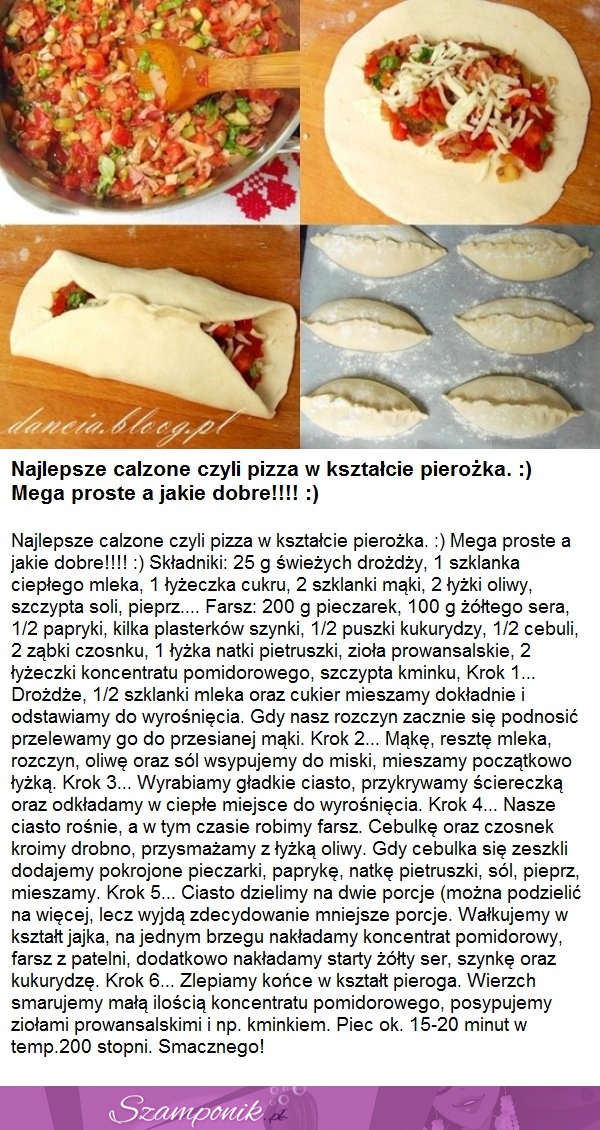 Najlepsze calzone, czyli pizza w kształcie pierożka ;) Mega proste, a jakie dobre!