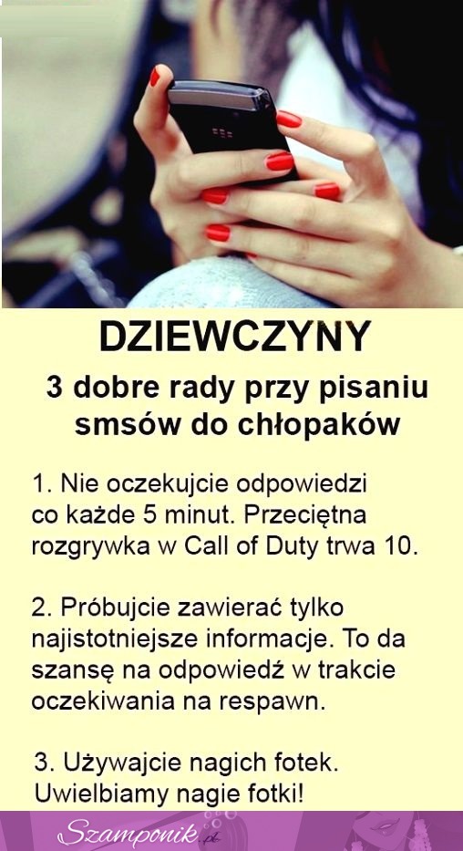 Trzy dobre RADY przy pisaniu SMSÓW do chłopaków! Dobre ;D