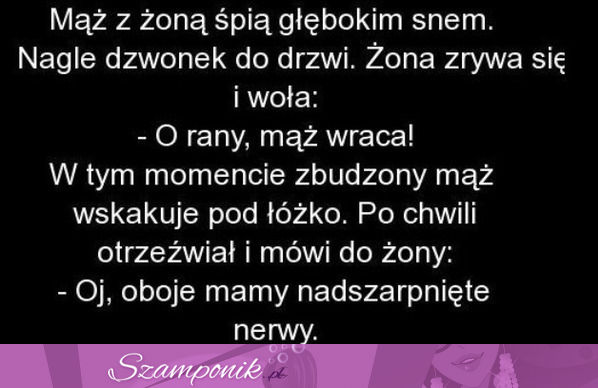 Mąż z żona spią głębokim snem... zobacz co było dalej! :D