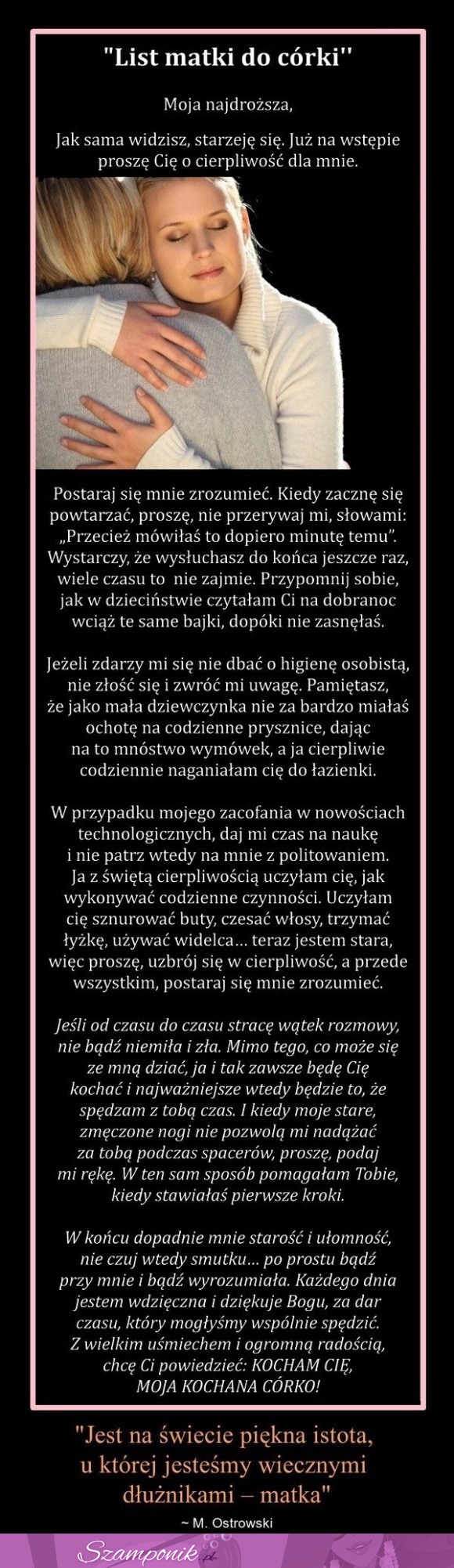 Piękny i wzruszający LIST MATKI do CÓRKI- Musisz to przeczytać ;(