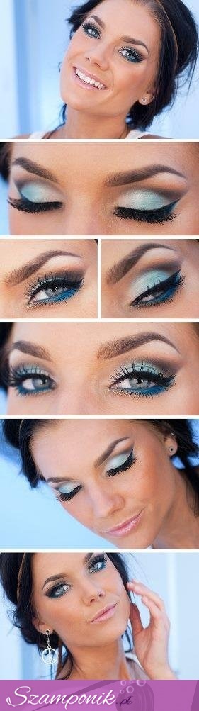 Super  makijaż - błękitne cienie ;)