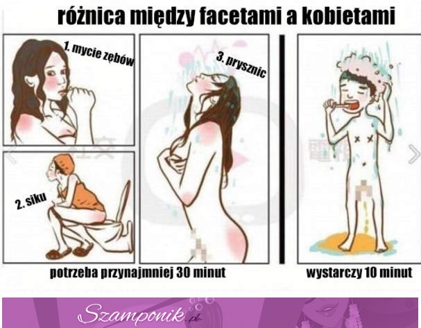 Różnica miedzy kobietami a mężczyzną w toalecie! :)