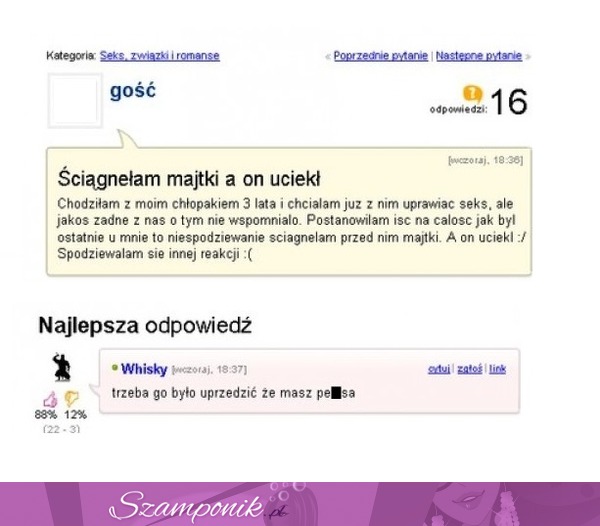 Biedna ściągnęła MAJTKI a on wtedy uciekł... Straszna historia haha :D