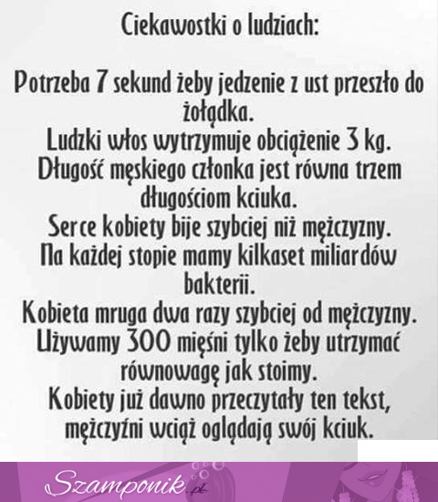 Ciekawostka o ludziach