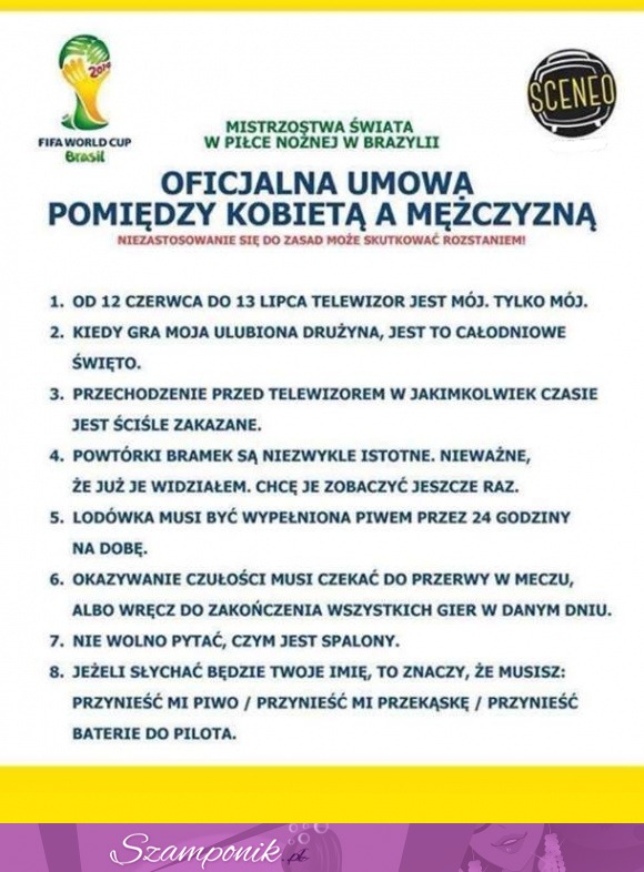 Zobacz umowę o Mundial pomiędzy kobietą, a mężczyzną! :D