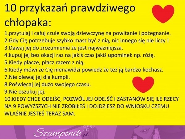 10 przykazań prawdziwego chłopaka! ;)