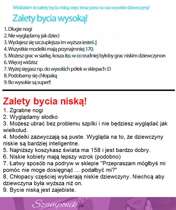 Wysoka VS niska, ZOBACZ kto ma lepiej