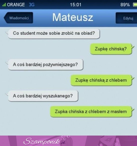 Zobacz co STUDENT może zrobić sobie na OBIAD! Haha MEGA ROZMOWA ;d