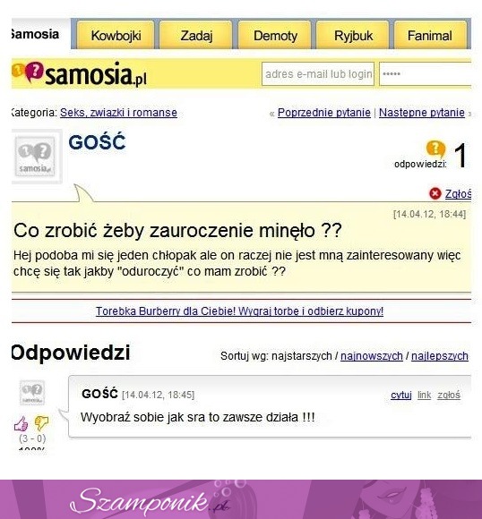 Co zrobic żeby zauroczenie minęło? Zobacz co jej poradzili ;D Ale beka!