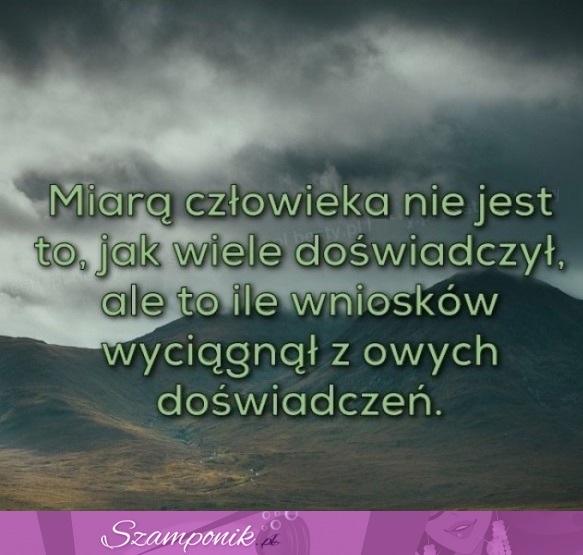 Miarą człowieka nie jest ilość doświadczeń