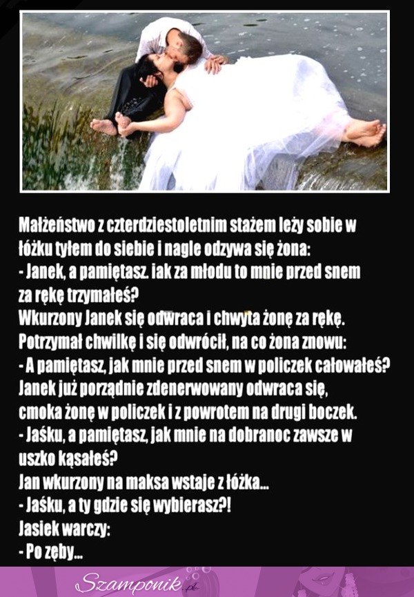 Małżeństwo z czterdziestoletnim stażem leży sobie w łóżku... :D