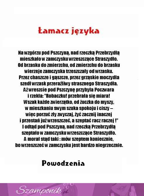 Ta BAJKA to prawdziwy ŁAMACZ JĘZYKA- sprawdź czy sobie z nią PORADZISZ ;)