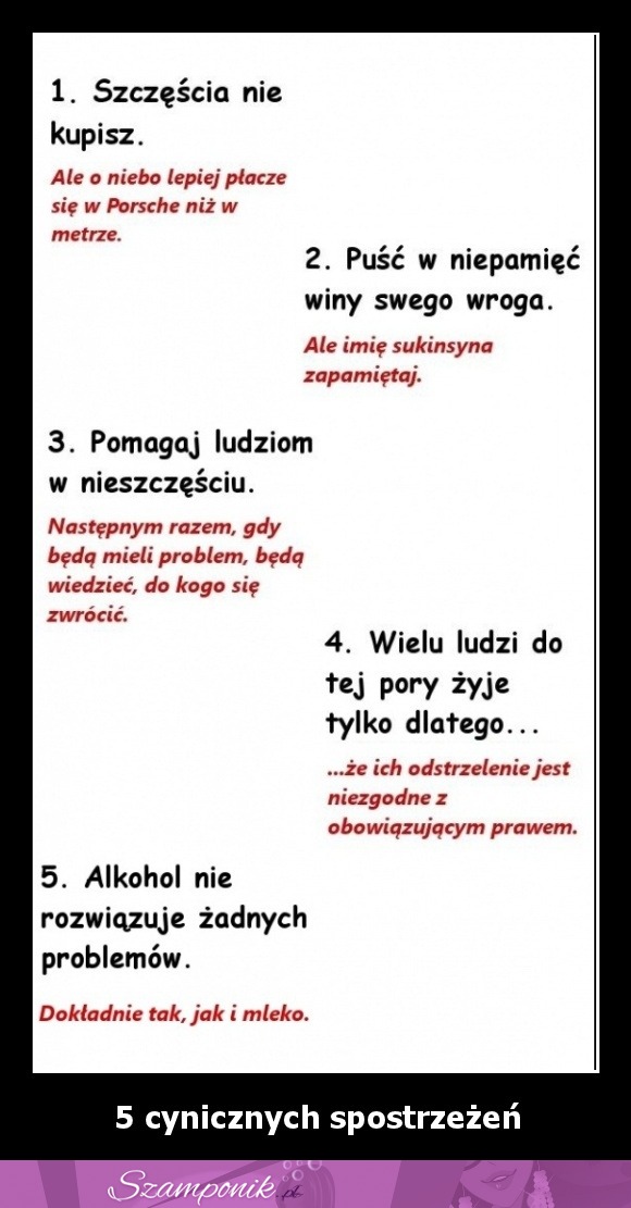 5 cynicznych spostrzeżeń - prawda