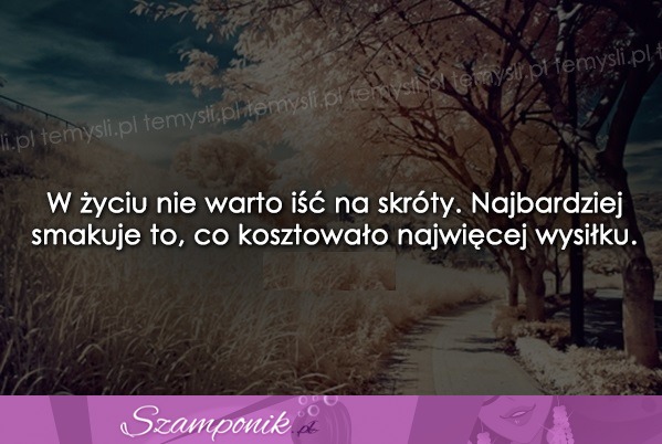 Nie warto iść na skróty.